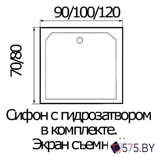 Душевой поддон River Wemor 90/70/24 S в магазине 575.by