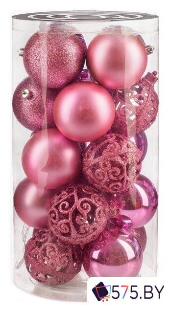 Елочная игрушка Ausini VT25-04018-7 (розовый, 20 шт) в магазине 575.by