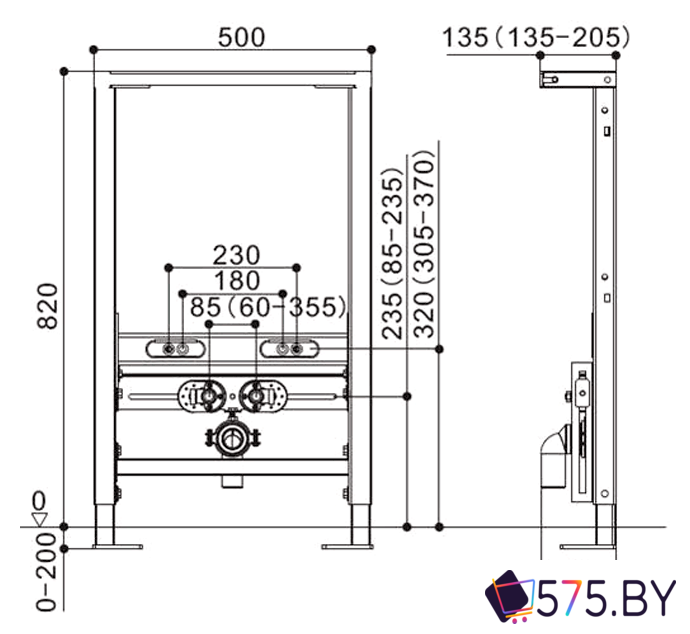 Инсталляция для биде WeltWasser Amberg 500 BD в магазине 575.by
