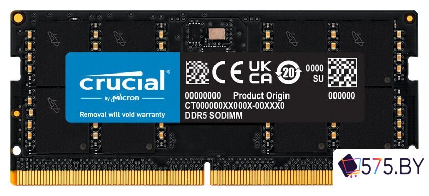 Оперативная память Crucial 16ГБ DDR5 SODIMM 4800МГц CB16GS4800 в магазине 575.by