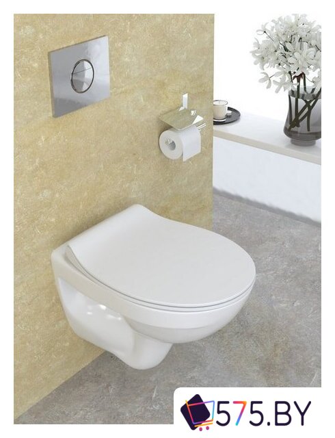 Унитаз подвесной Керамин Санти R (сиденье дюропласт с микролифтом Арктик Slim ЖС) в магазине 575.by