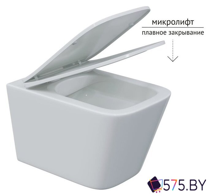 Унитаз подвесной Berges Wasserhaus Floe S Rimless + АТОМ 410 AT-043337 (с сиденьем) в магазине 575.by
