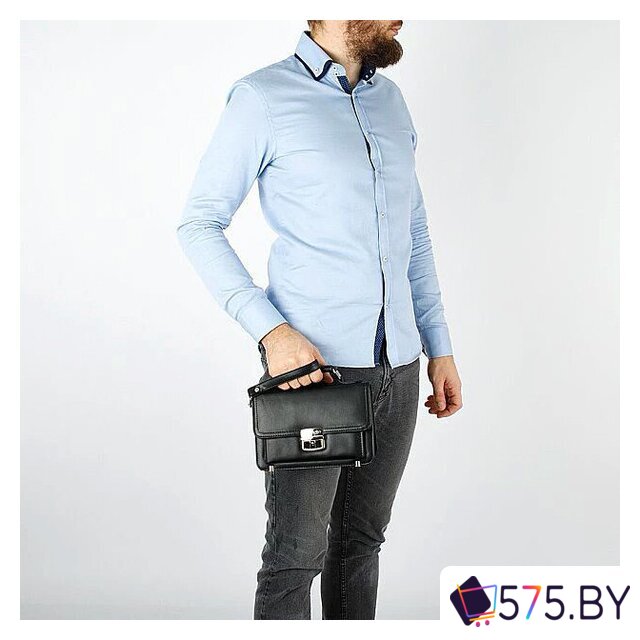 Мужская сумка Poshete 250-9623-BLK (черный) в магазине 575.by