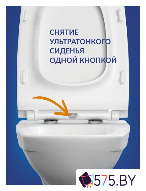 Унитаз подвесной Cersanit Carina New Clean On с инстал. Link Pro (с кнопкой Estetica 64110 хром глянцевый) в магазине 575.by