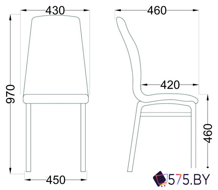 Стул AksHome Adele (серая ткань Seattle 005/хром) в магазине 575.by